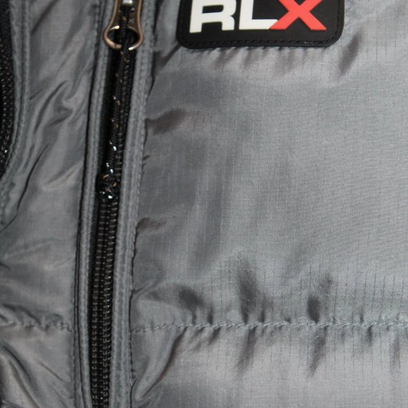 RLX Ralph Lauren Polo Sport Gray Down Hooded Zip Puffer Vest Men's XXL - Picture 6 of 14